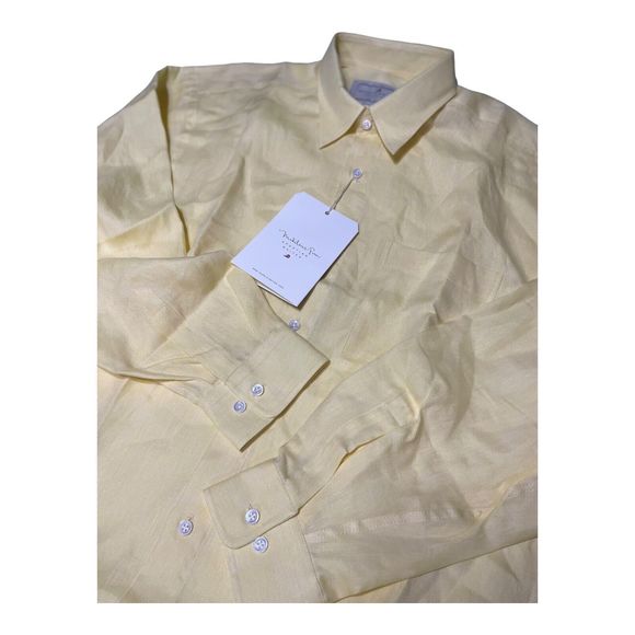 Madeleine Finn Maru Stateroom Baggage Men’s ‎ Large Yellow Button Up Cotton - Picture 7 of 12